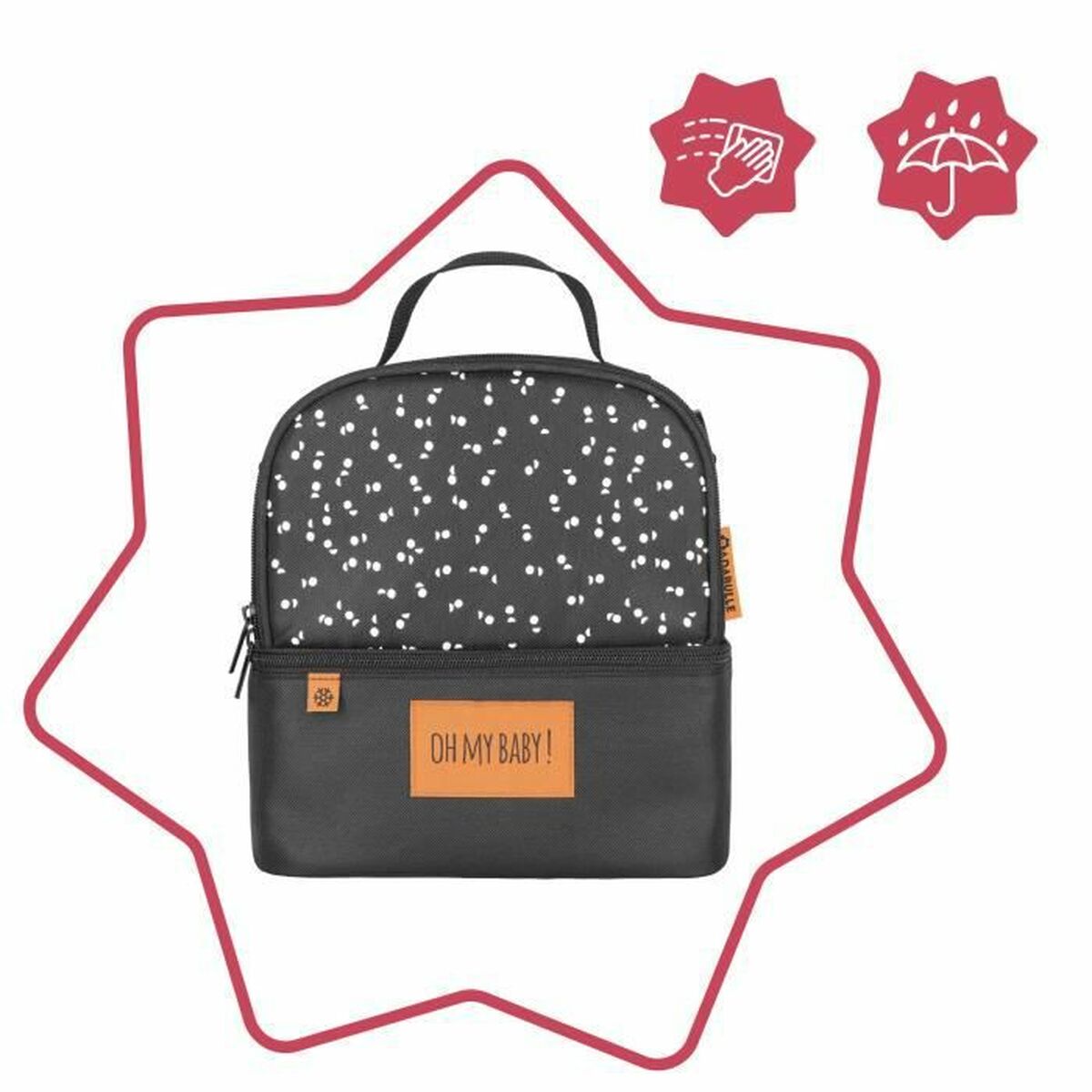 Termo rankinė Badabulle Pick & Go Juoda